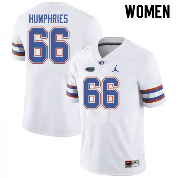 Jordan Brand Women #66 Jaelin Humphries Florida Gators College Football Jersey White